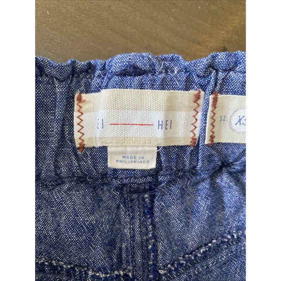 Hei Hei Womens Anthropologie XS Blue Chambray Shorts Linen Blend - Picture 5 of 6
